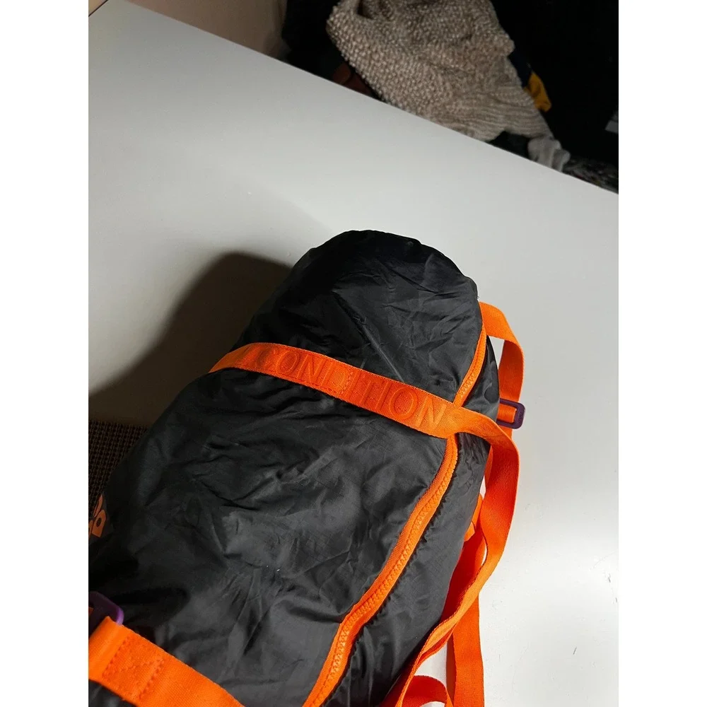 Nike ACG Packable Duffel Bag Black Orange Ripstop Nylon Travel Gym Bag